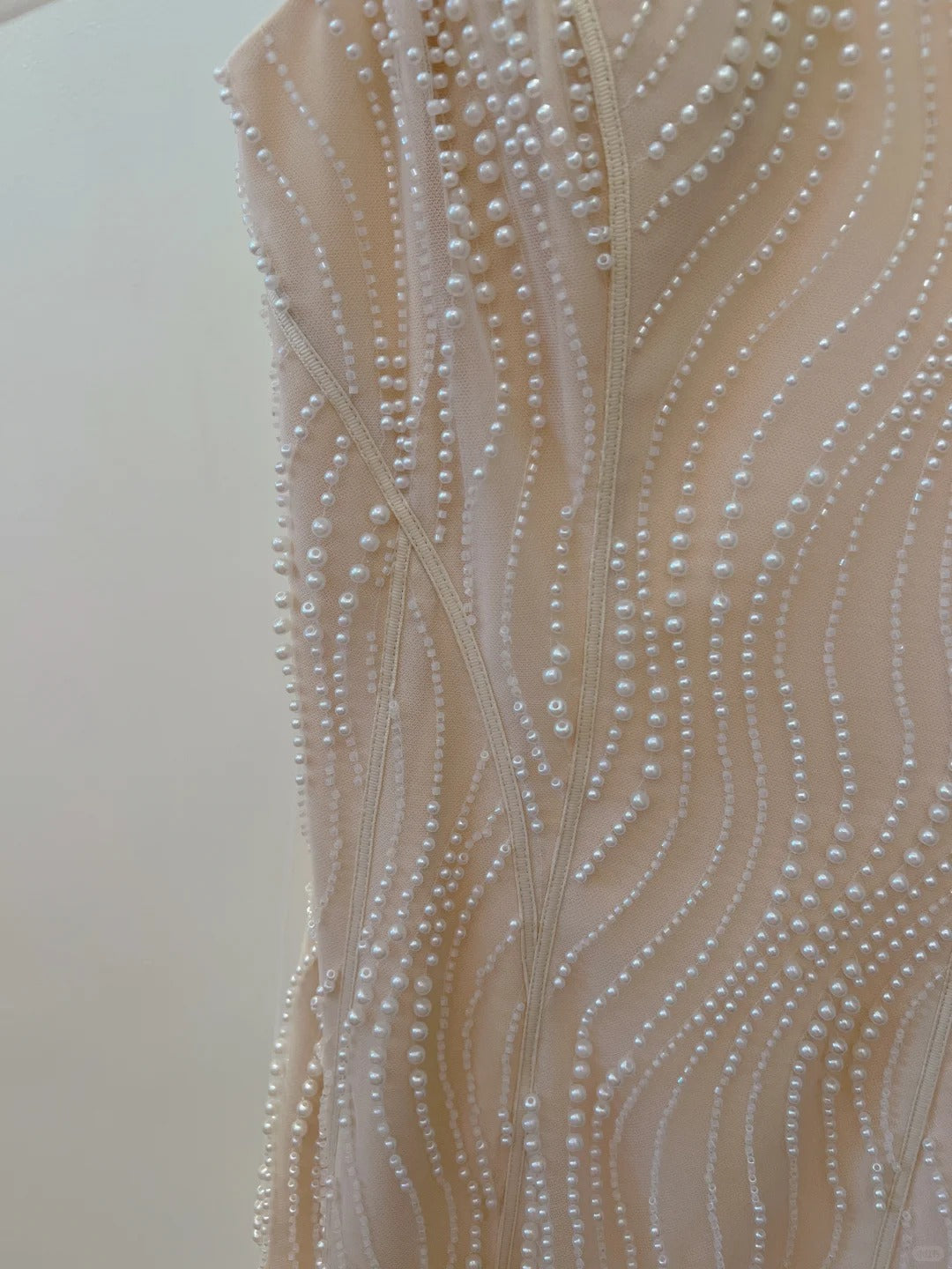 Elegant A-line Strap Pearl Tulle Long Prom Dress Evening Dress P4045