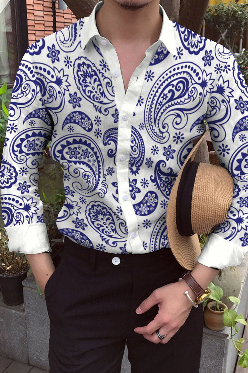 Men's Cotton&Linen Long-Sleeved Fashion Casual Shirt - Fashionpara