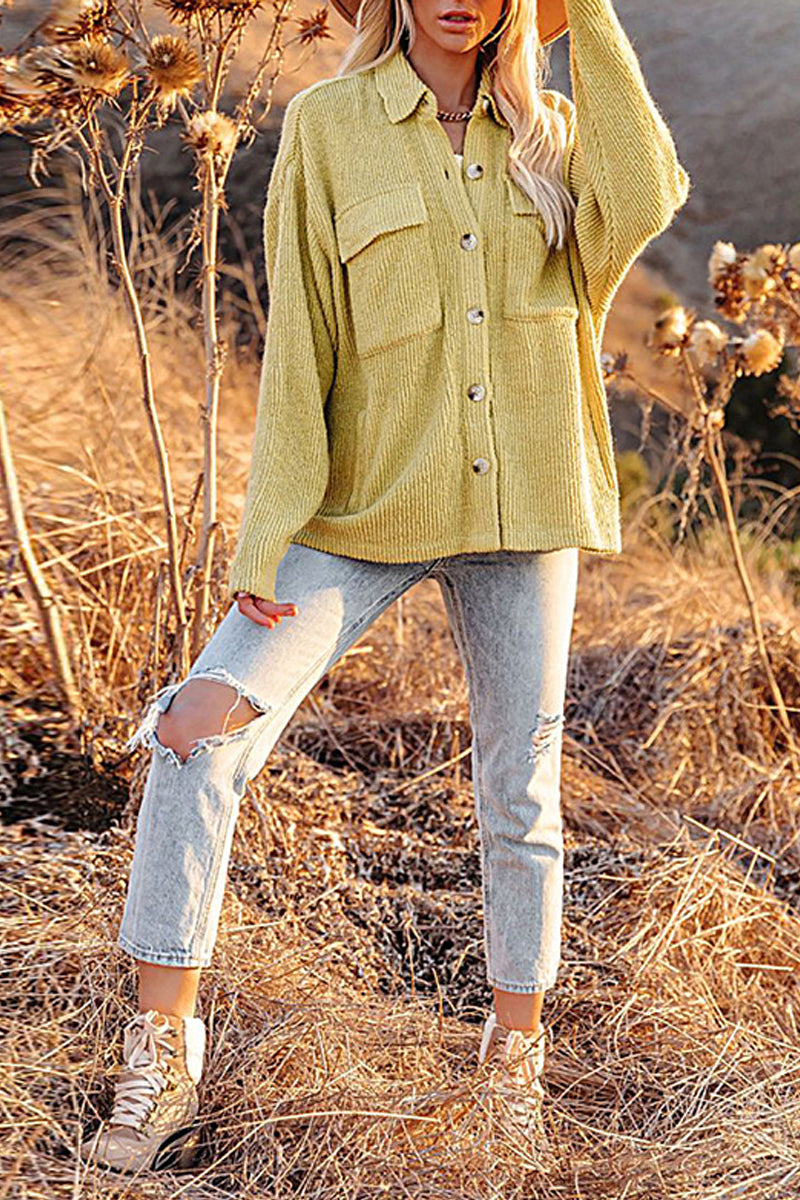 Casual Loose Solid Coat - Fashionpara