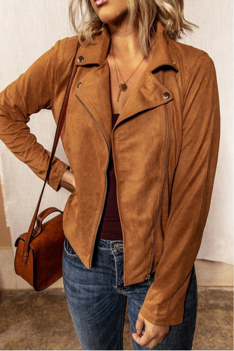 Turndown Collar Zipper Design Jacket(4 colors )