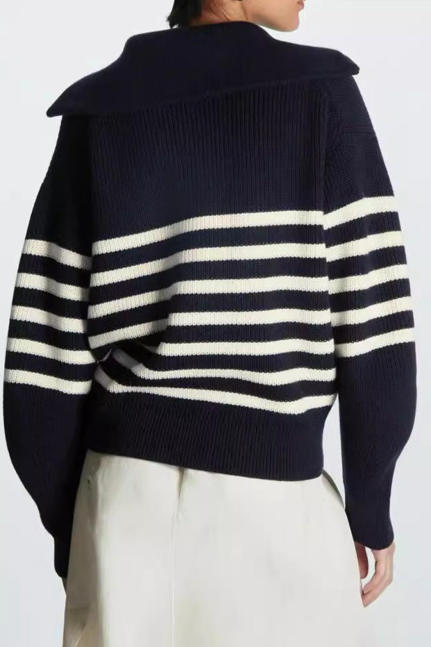 Wool Blend Open Collar Sweater 10