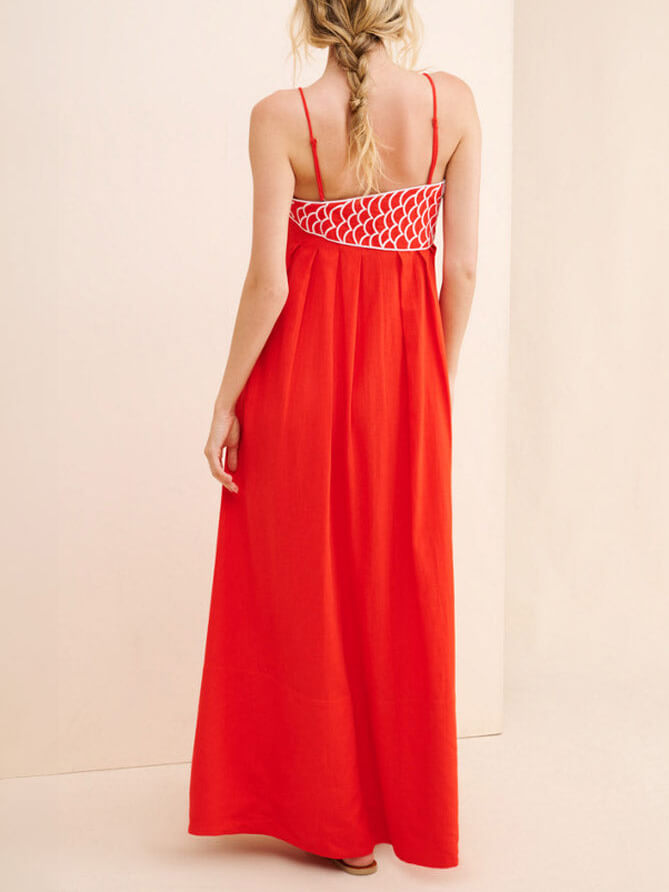 Exquisite Unique Fish-Shaped Top Suspender Midi Dress 3