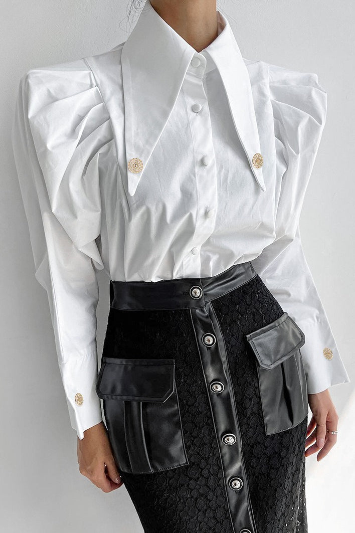 Unique Victorian Point Collar Blouse