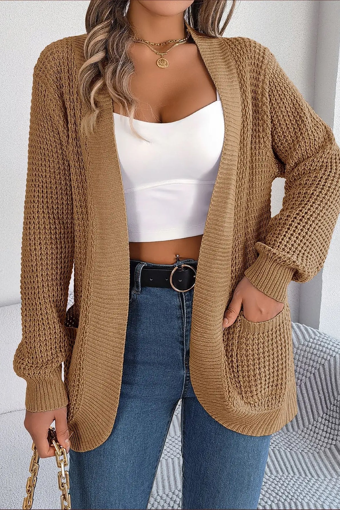 Loose Knit Pocket Cardigan