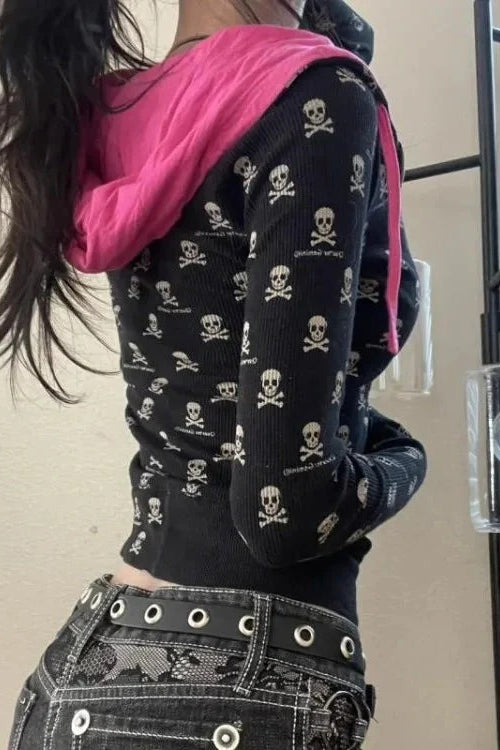 Rebellious Dark Skull Hoodie
