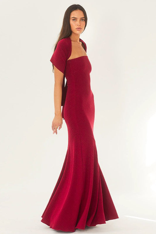 Strapless Scarf Detail Mermaid Maxi Gown