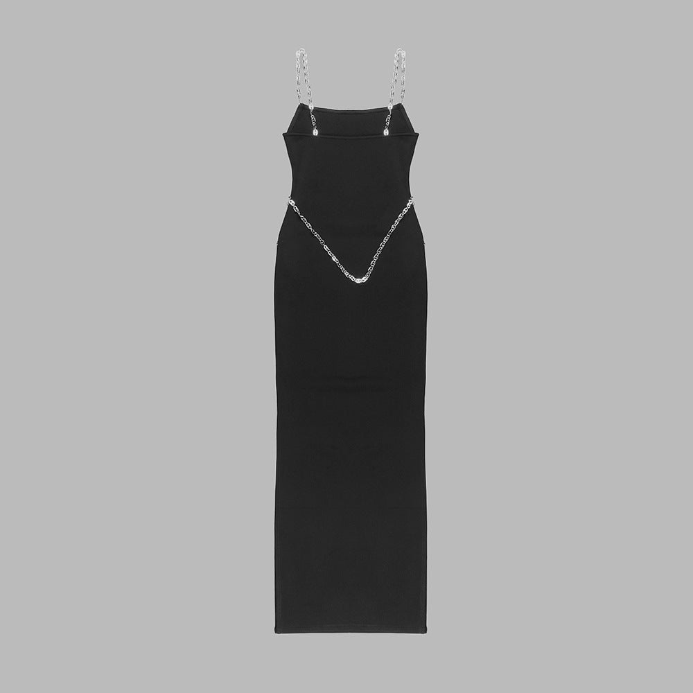 Chain Strap Sleeveless Bodycon Maxi Dress 13