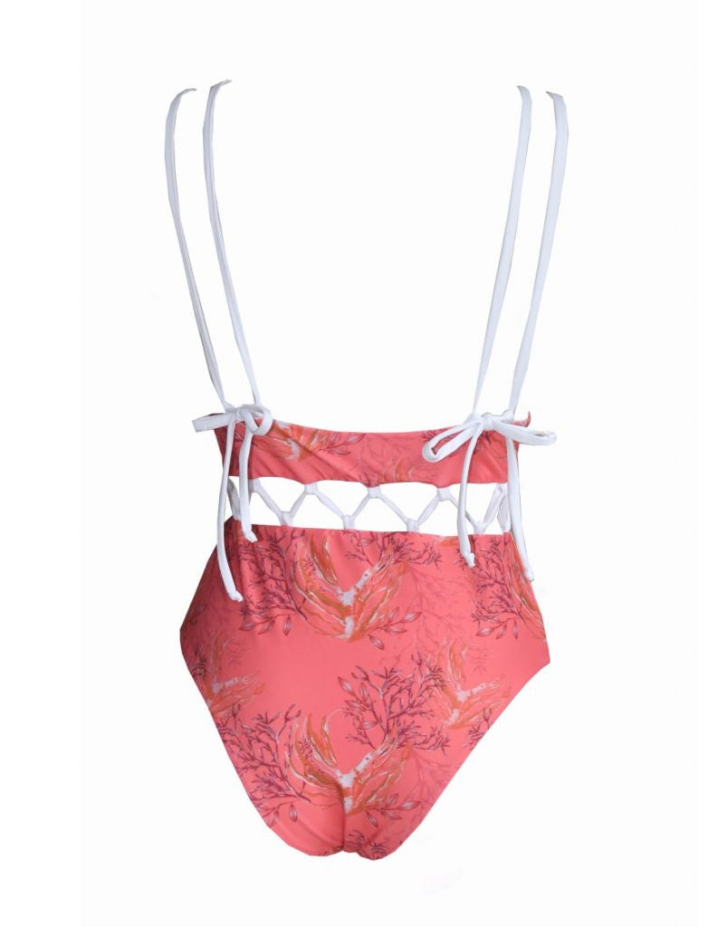 Polynesia | Women's Reversible Tropical Print One Piece Swimsuit a Four-piece - Fashionpara