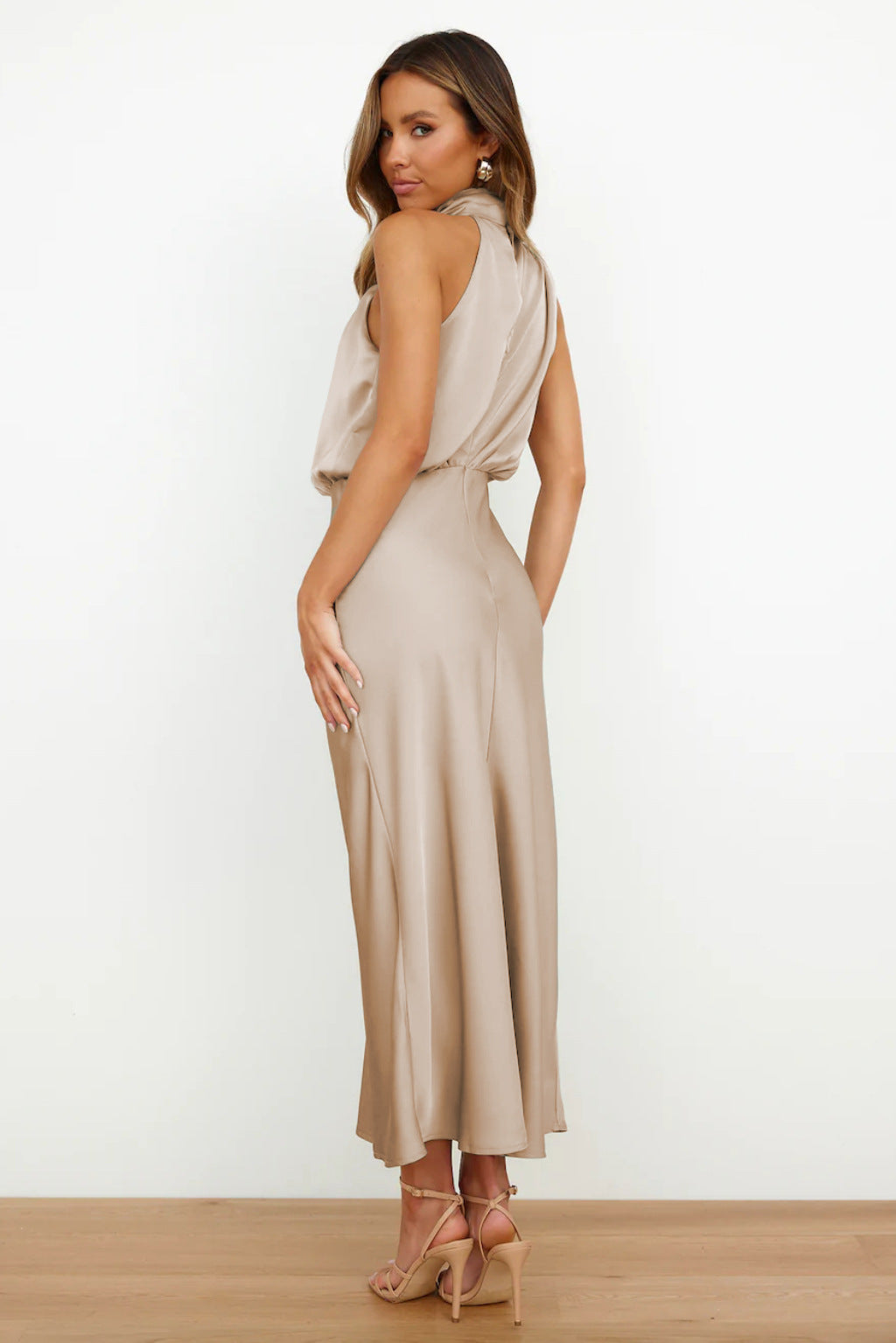 Mesh Deep V-Neck Ruffle High Split Mini Dress - View 2