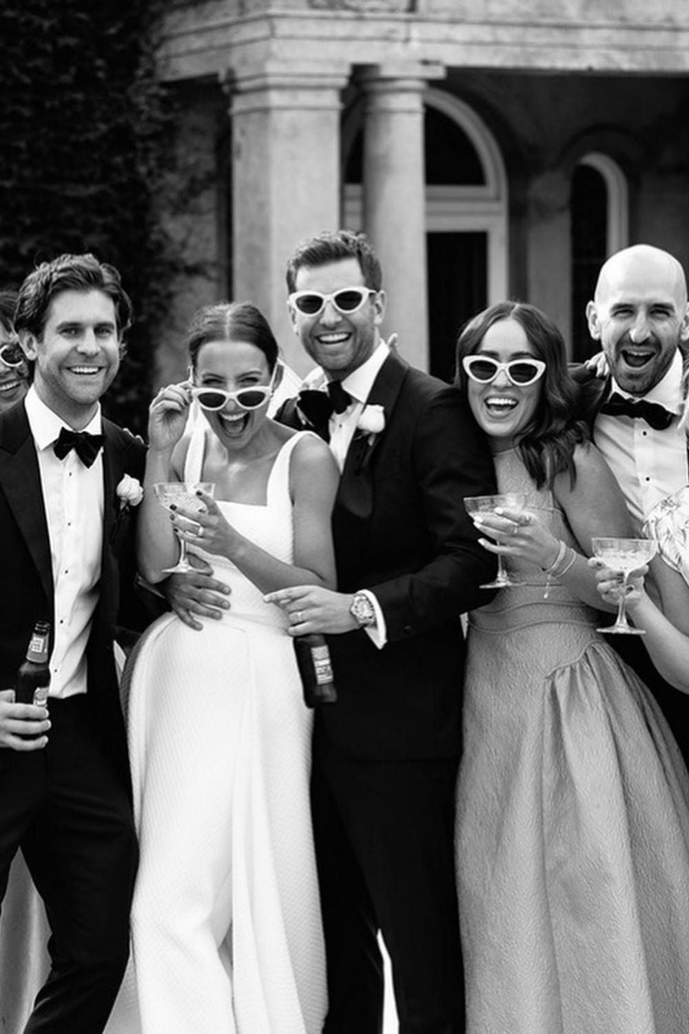 Elegant A Line Square Neck White Long Bridal Party Dress - Fashionpara