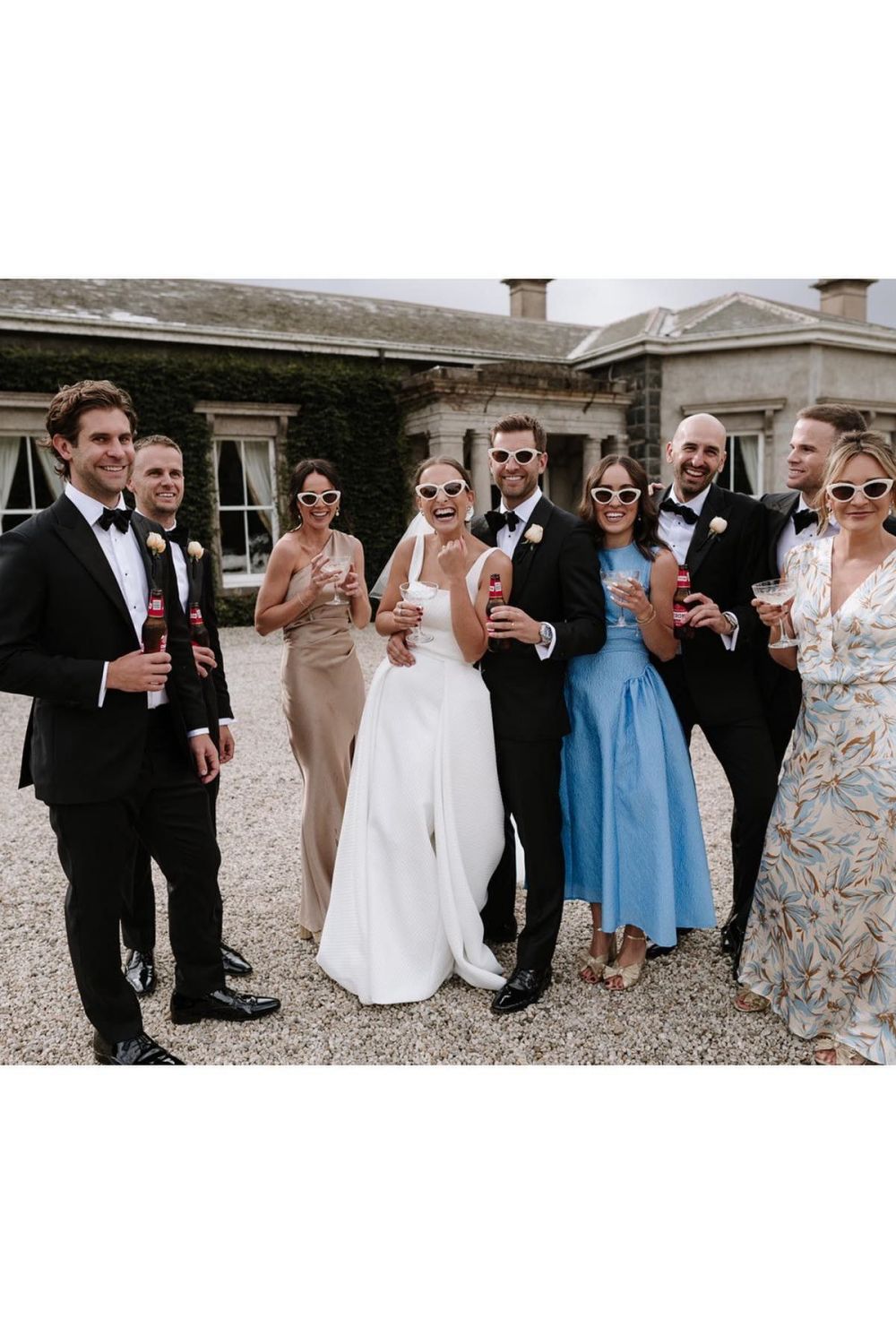 Elegant A Line Square Neck White Long Bridal Party Dress - Fashionpara