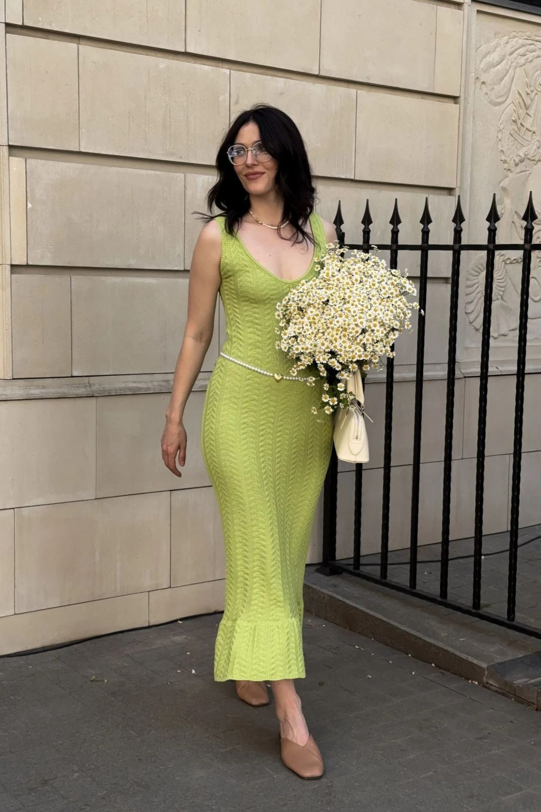 Pointelle Knit V-Neck Sleeveless Maxi Dress 3