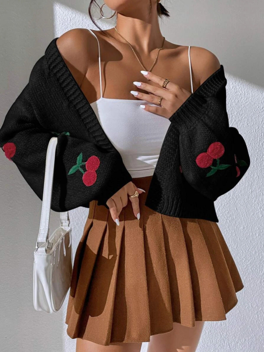 Elegant Embroidered Open Front Cardigan for Chic Style