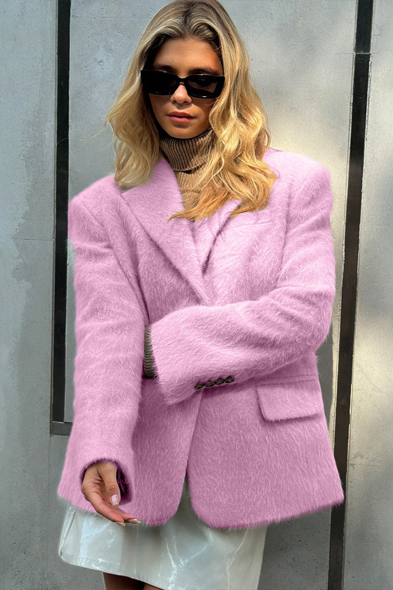 Plush Single Breasted Longline Blazer 6