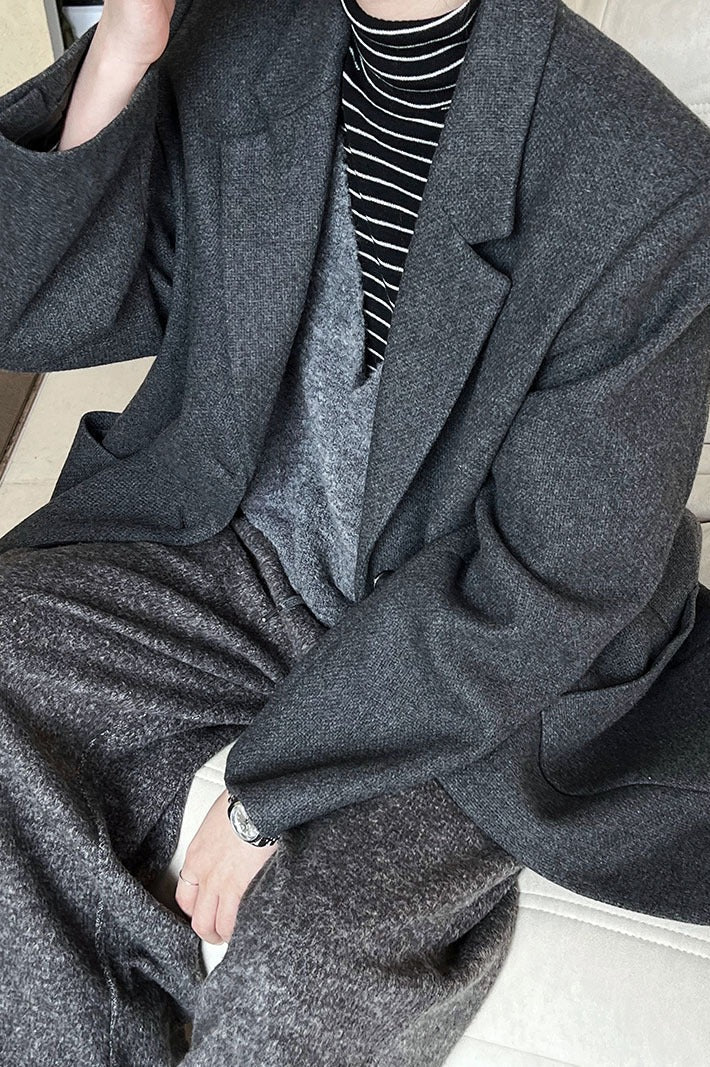 Wool Blend Relaxed Fit Blazer 13