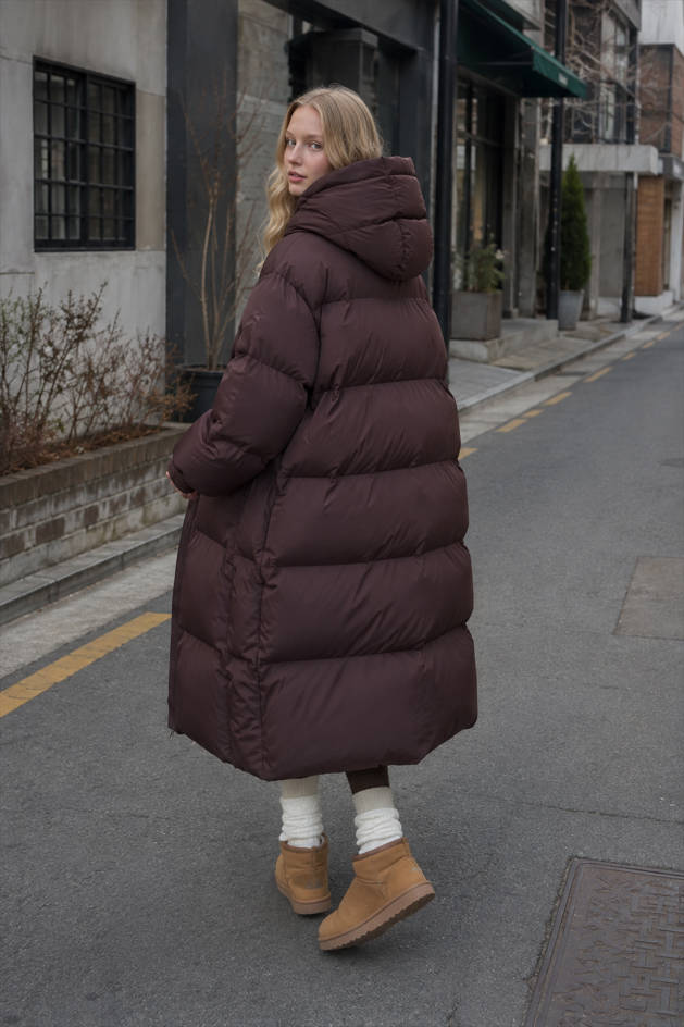 Long Hooded Puffer Jacket 3