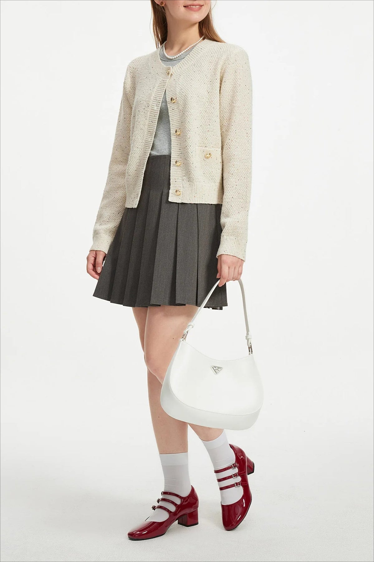 Casual Round Neck Knit Cardigan