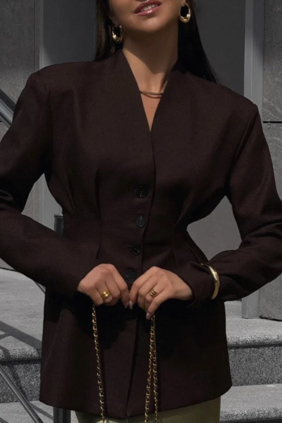 Single-Button Draped Blazer 4