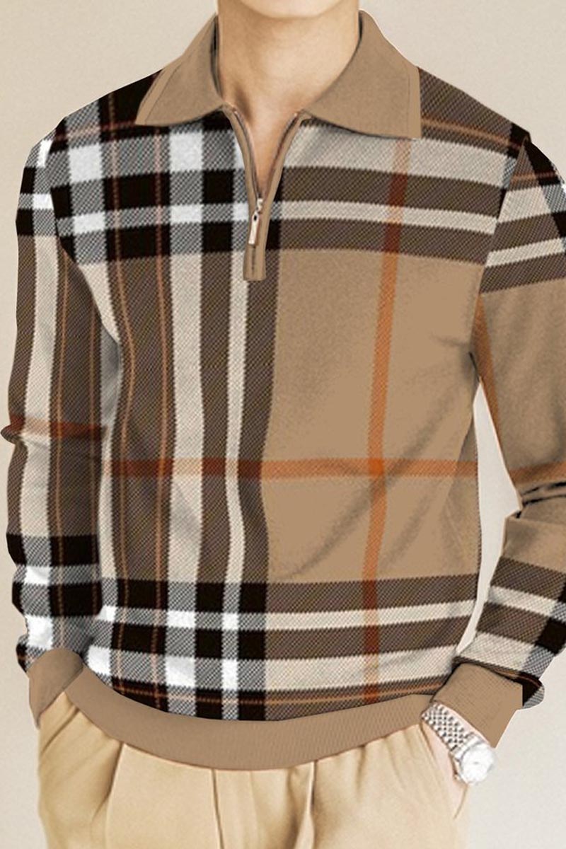 Uniqshe Men's Casual Retro Polo Shirt