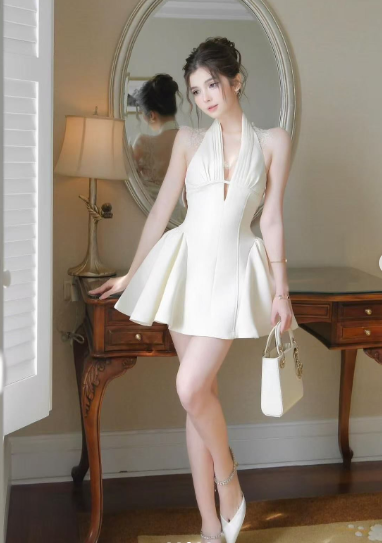 Elegant Off White Satin Lace A Line Short Party Dress Formal 8th Grade Homecoming Dress D286