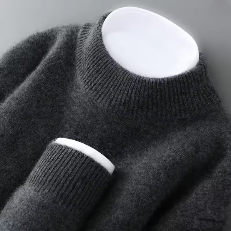 Mock Neck Ribbed Trim Knit Sweater 8