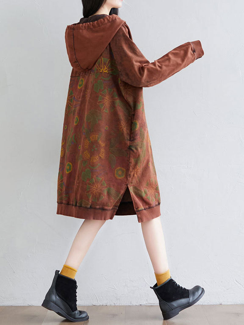 Smile You Fake Hooded Dress - Fashionpara