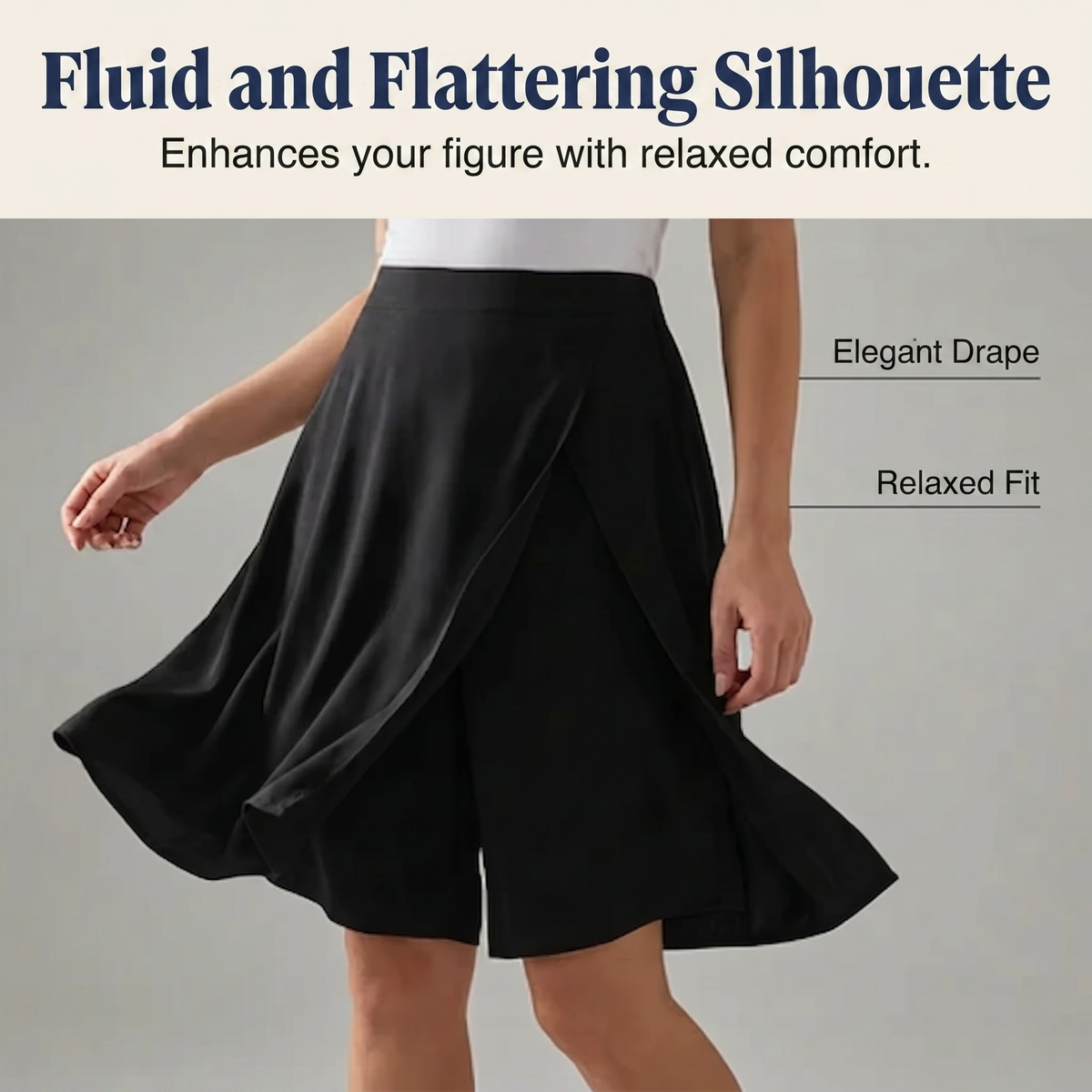 Elastic High Waist Wide Leg Bermuda Shorts 7