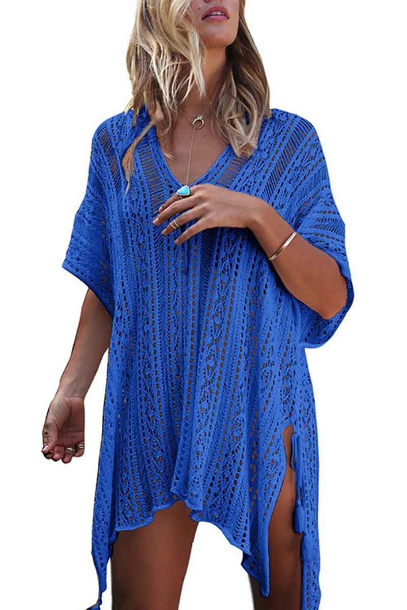 Florcoo Hollow Knitted Sunscreen Swimwear Cover-up(4 colors) - Fashionpara