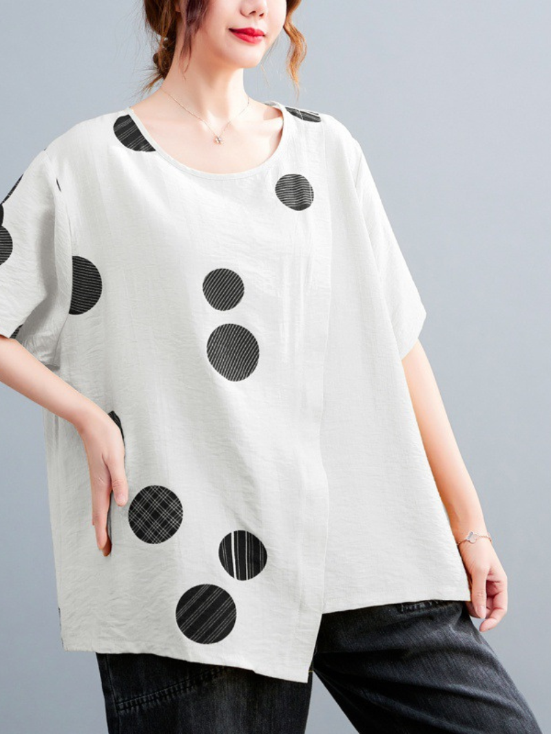 The Natural Cotton Round Neck Tops - Fashionpara
