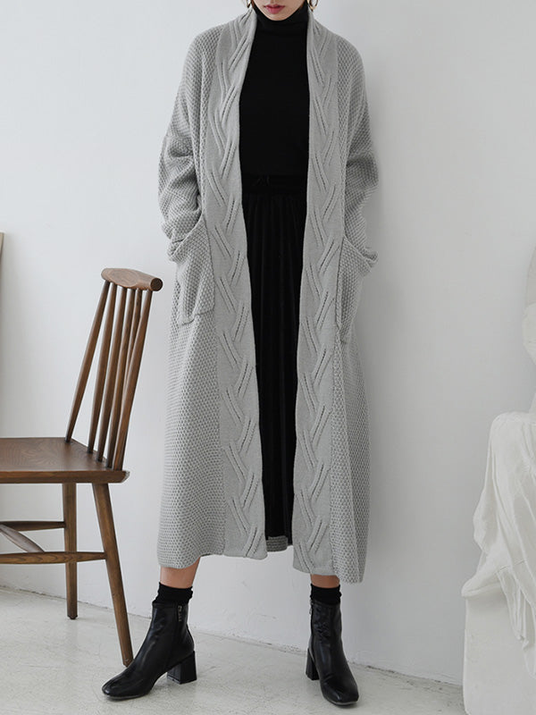 Diamond Long Cardigan Sweater with Pocket 4
