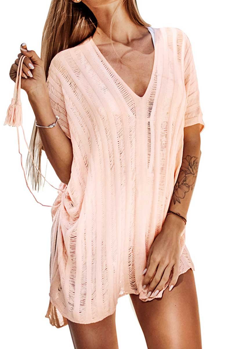Florcoo Hollow See-Through Swimwear Cover-Up - Fashionpara