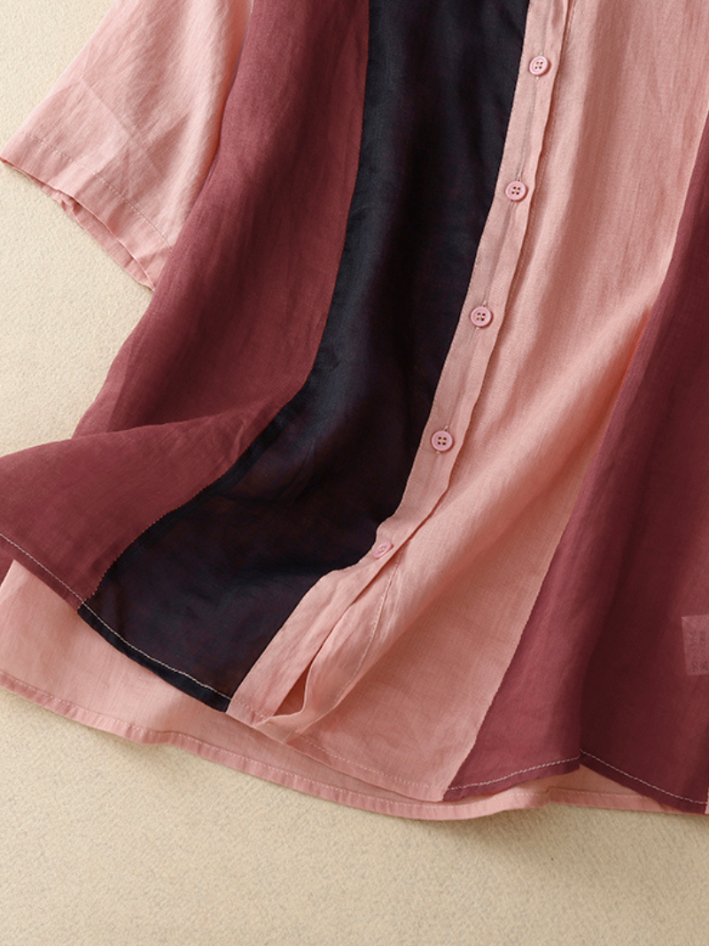 Everday Short-Sleeve Button-Up Shirt top - Fashionpara