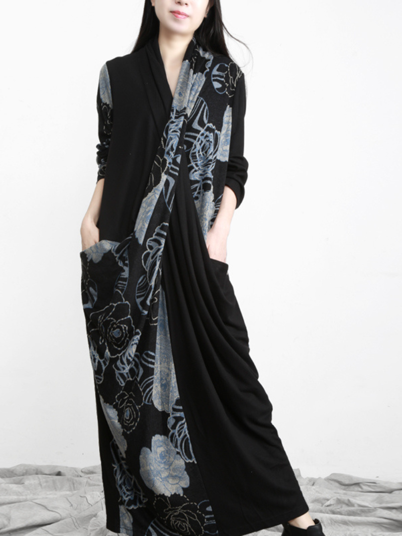 Skirt v-neck long maxi dress