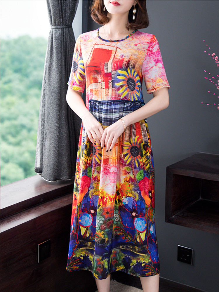 Love All Over Again Sun Flower Midi Dress - Fashionpara