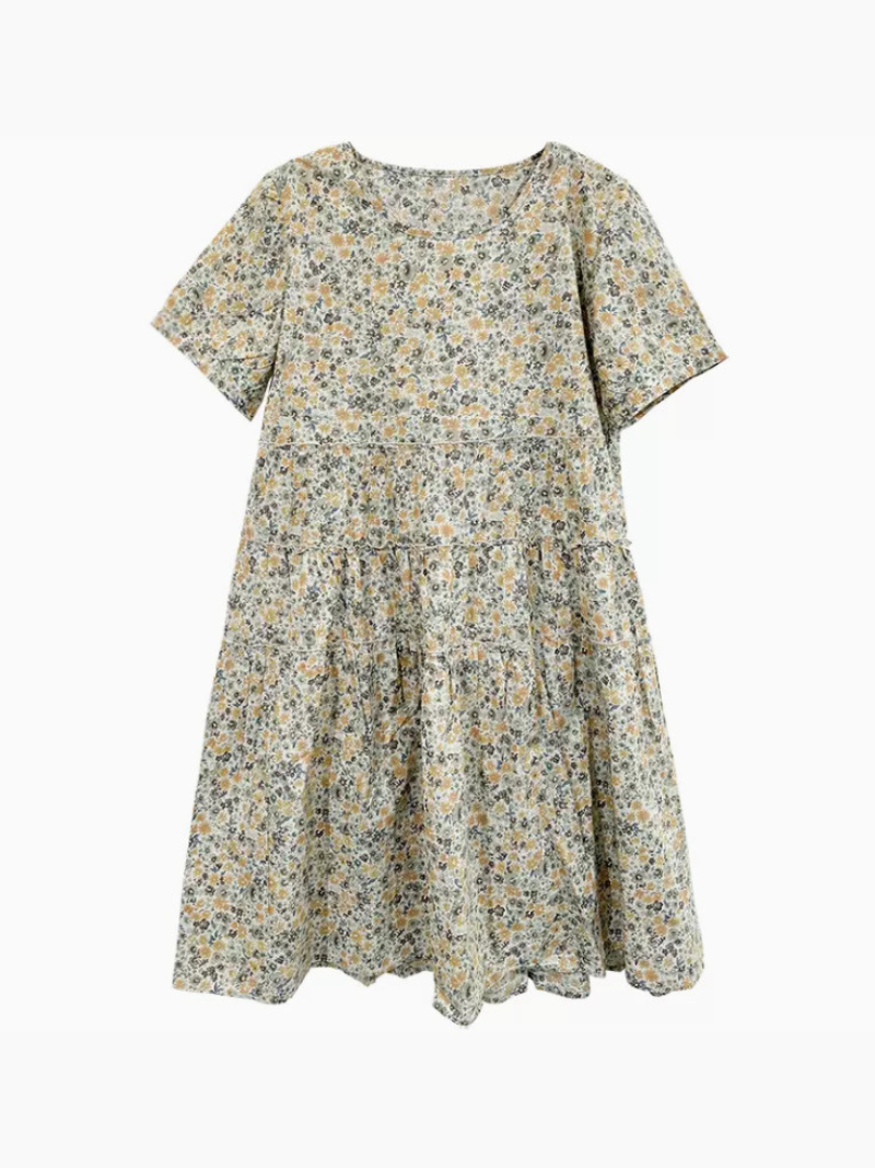 All You Need Cotton Round Neck A-line Dress - Fashionpara
