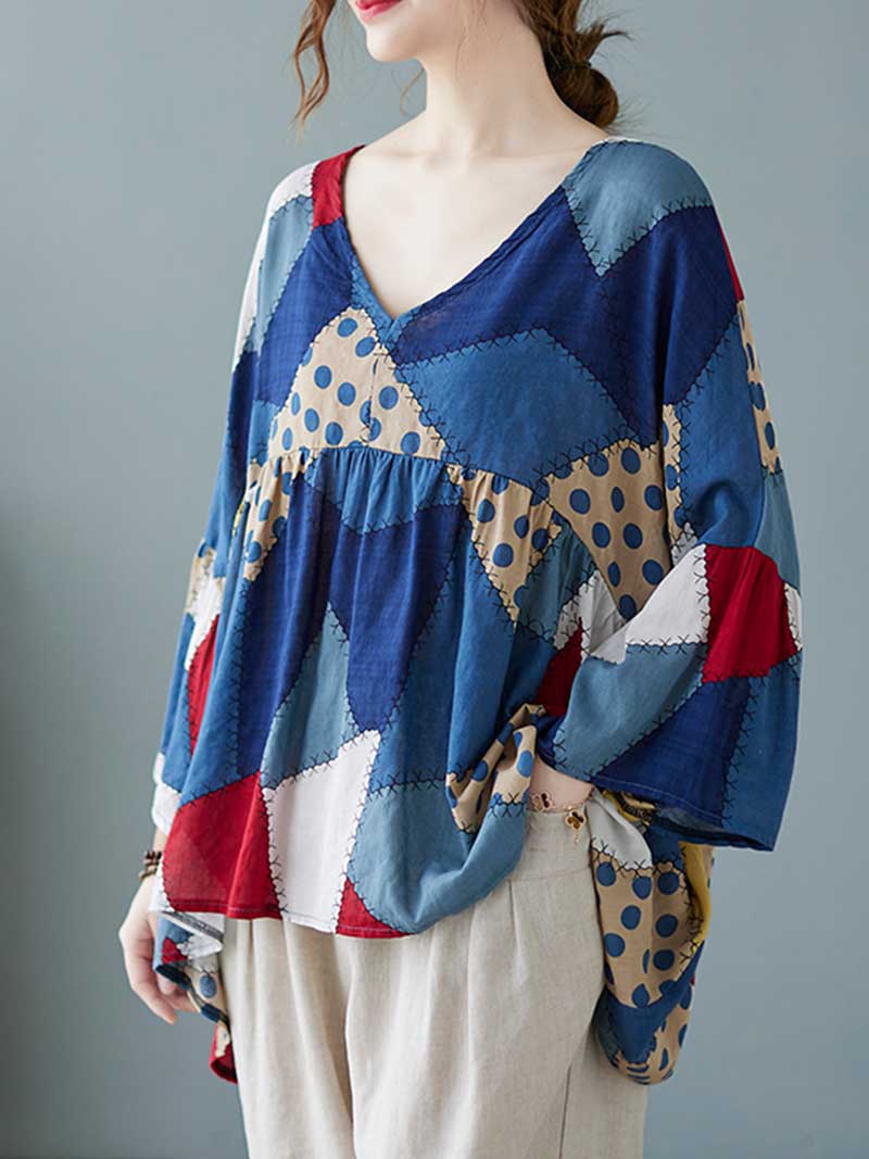 Cotton Multicolor Printed Top - Fashionpara