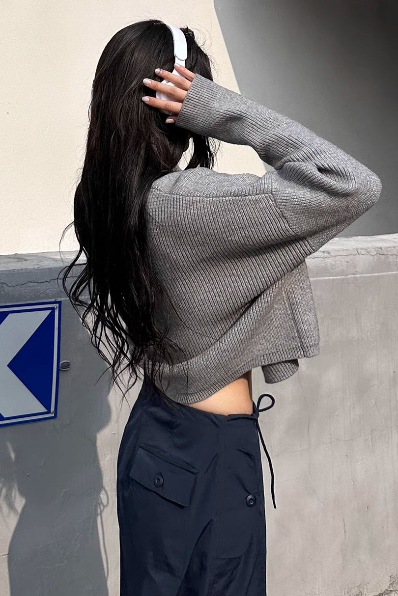 Ribbed Knit Buttoned Pullover Sweater for Effortless Style