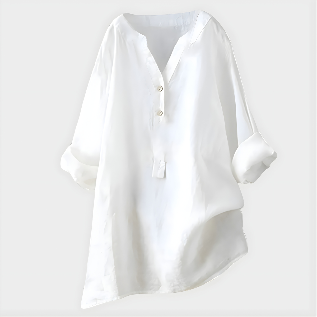 Notch Neck Button Front Long Sleeve Linen Blouse 6