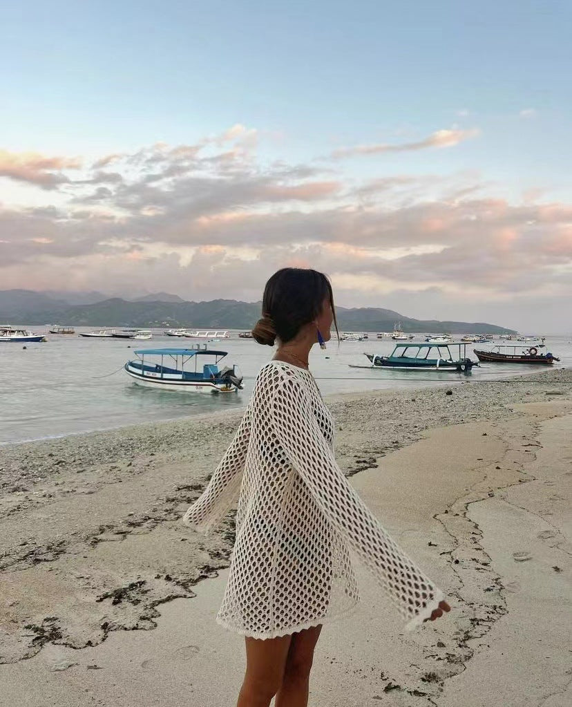 Brunei Cover Up Dress - White - Fashionpara