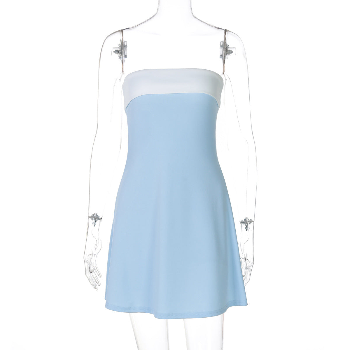 Strapless Contrast-Trim Bodycon Mini Dress 4