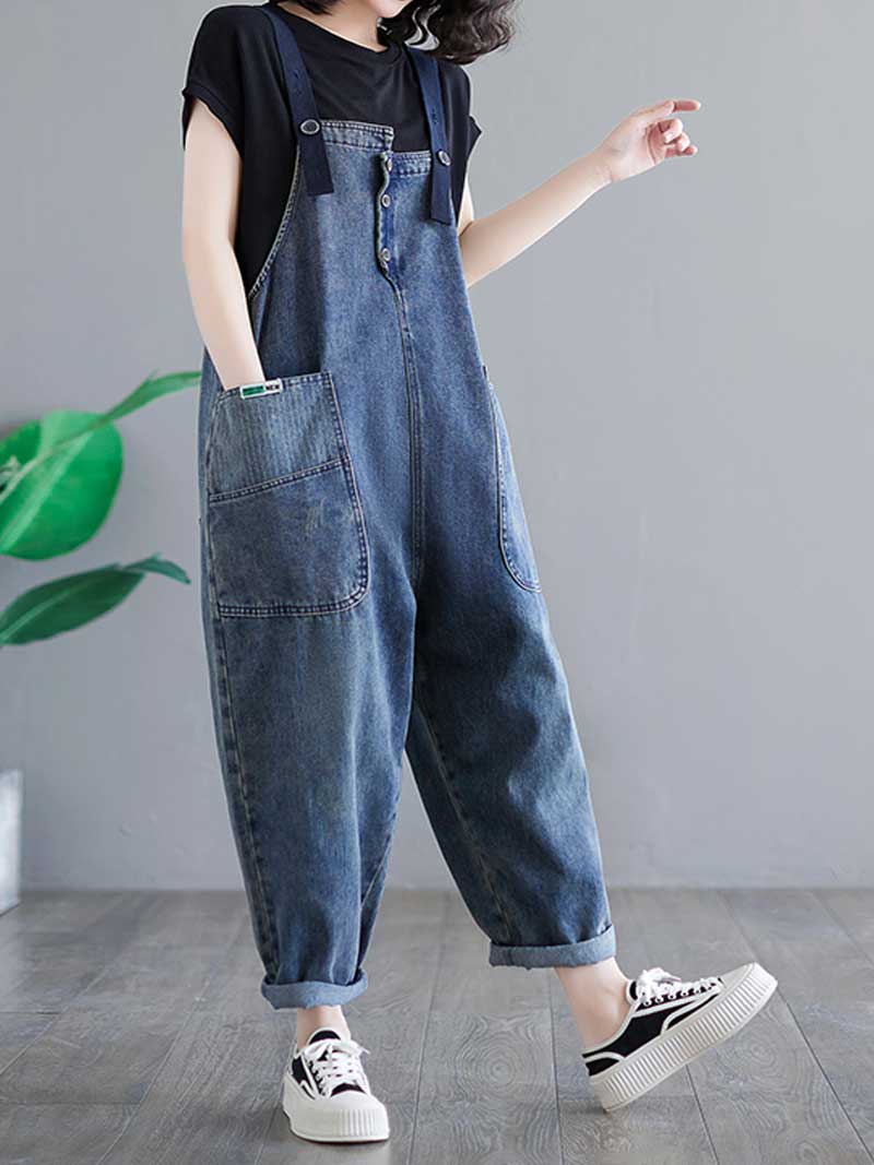 Story Teller Denim Overall Dungarees - Fashionpara