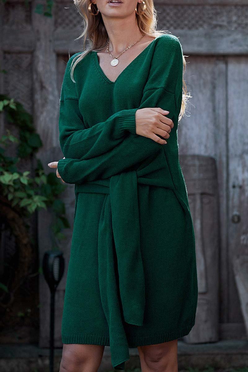 Florcoo Stylish Half Belt Casual Sweater for Effortless Chic