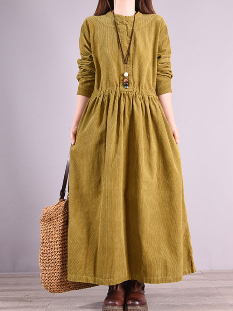 Corduroy Shirt Loose Plus Thickened with Velvet Corduroy Dress 4