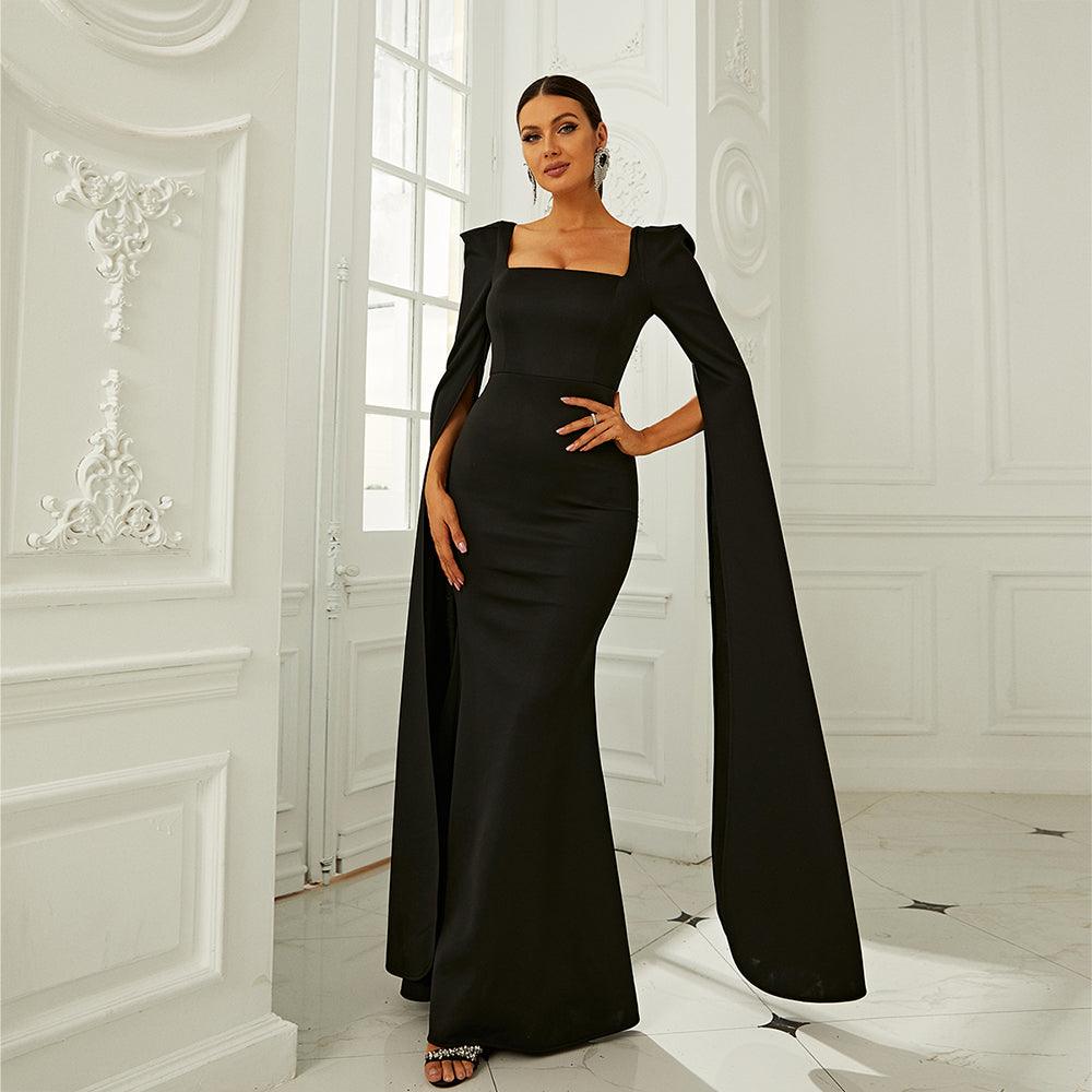 Pure Elegance Draping Sleeves Bodycon Dress - Fashionpara