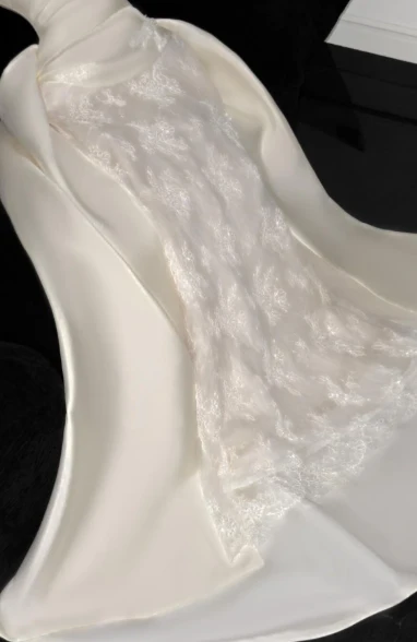 Mermaid Off The Shoulder Satin Lace wedding Dress,Formal Evening Dress