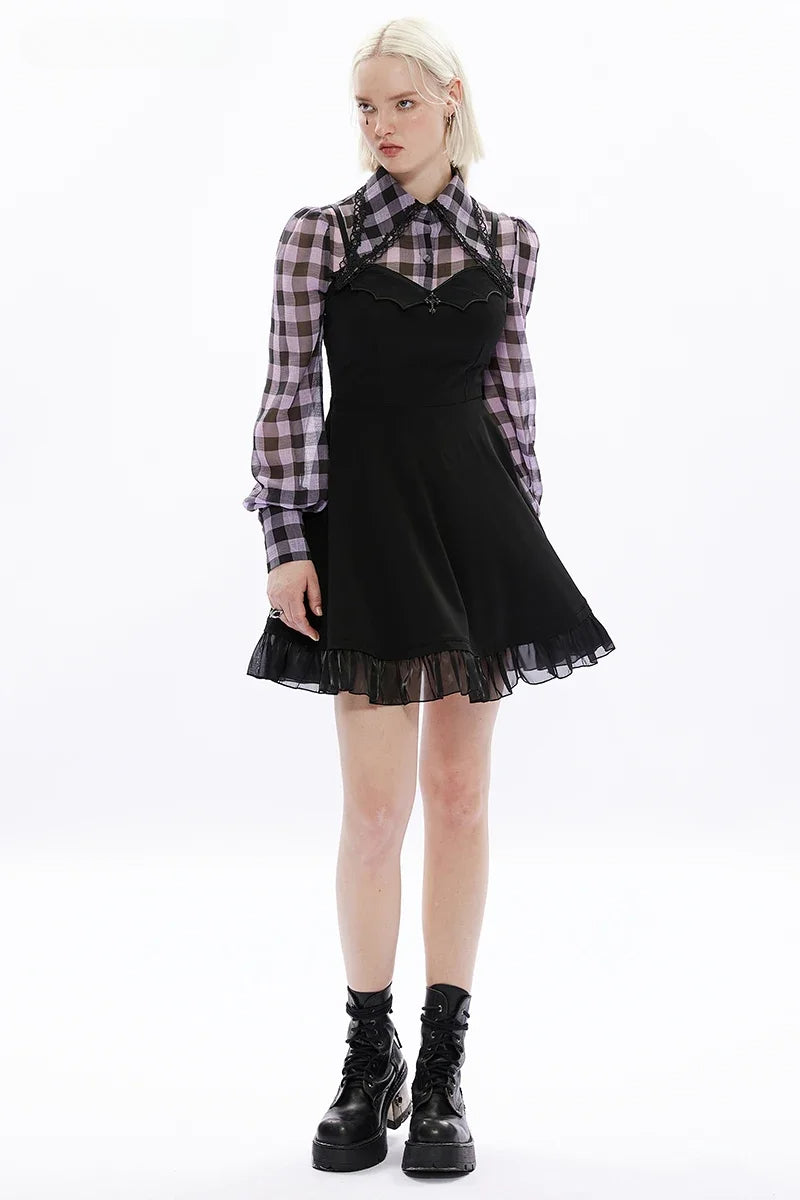 Strappy Sweetheart Tulle Hem Fit & Flare Mini Dress