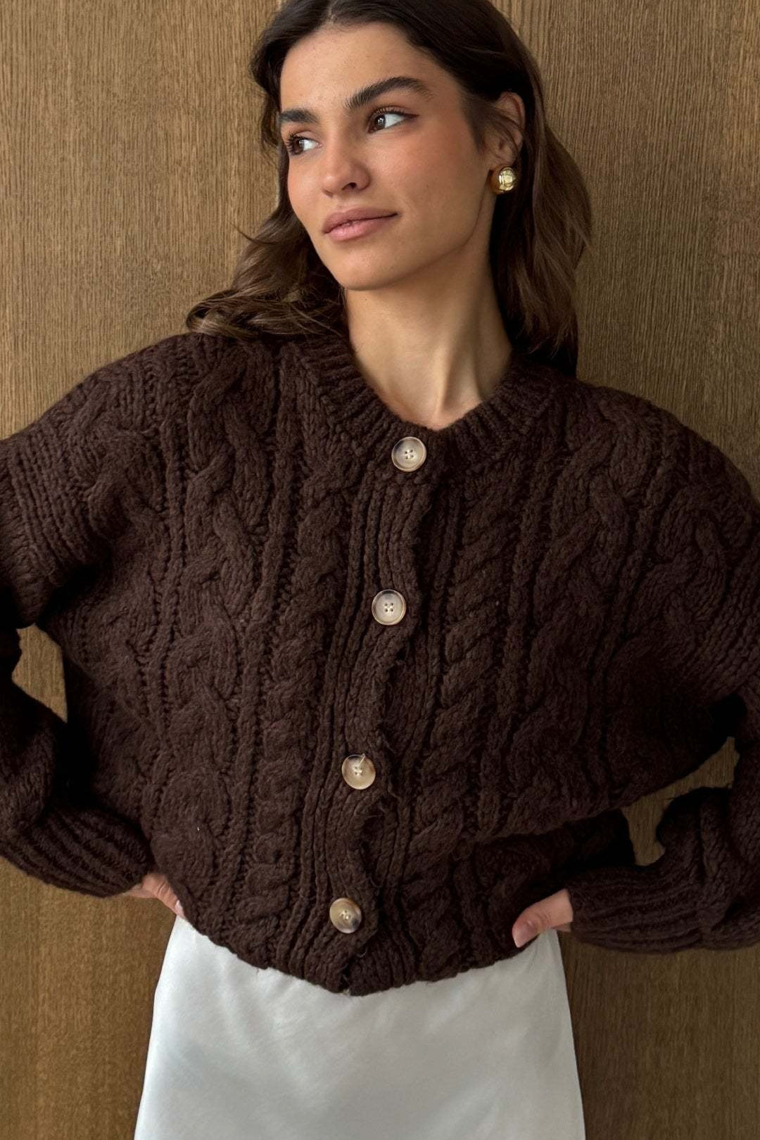 Classic Vintage Cable Knit Crewneck Sweater for All Seasons