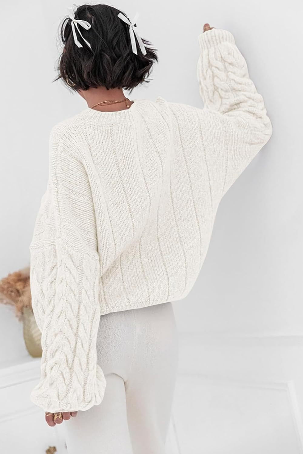 PrincessAce Vintage Chunky Knit Cable Sweater for Comfort