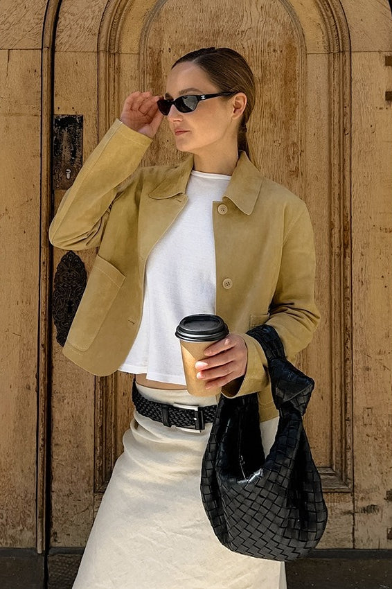 Faux Suede Commuter Jacket