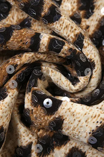 Leopard Sequin Bodycon Mini Dress